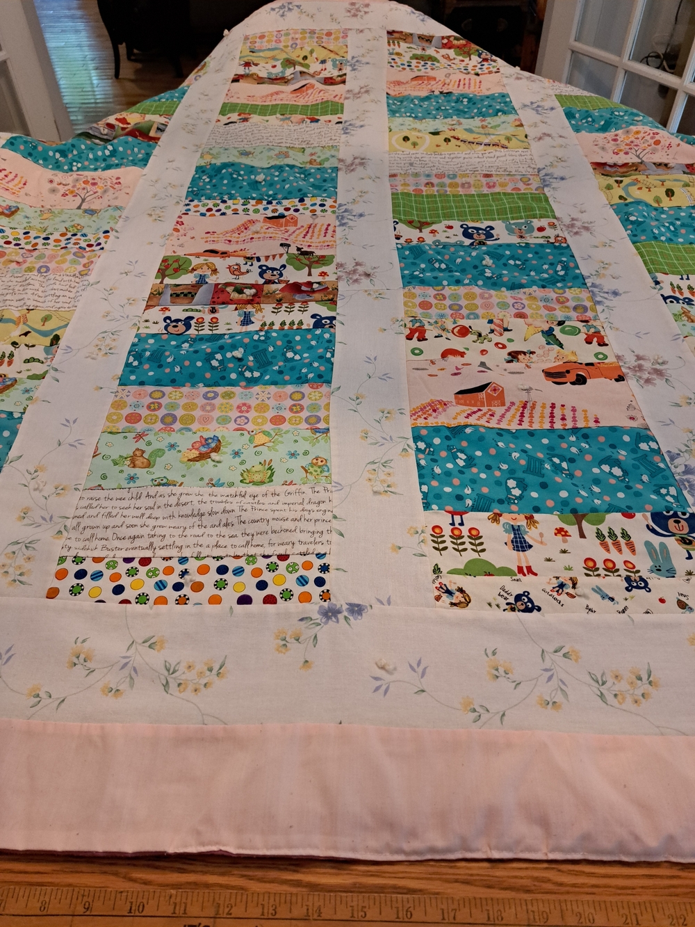 Handmade Patchwork Baby/ Childs Quilt - Hand Tied